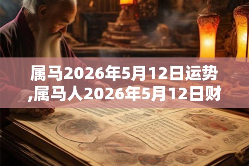 属马2026年5月12日运势,属马人2026年5月12日财运,生肖马2026年5月12日运势