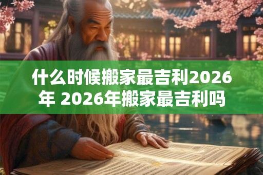 什么时候搬家最吉利2026年 2026年搬家最吉利吗