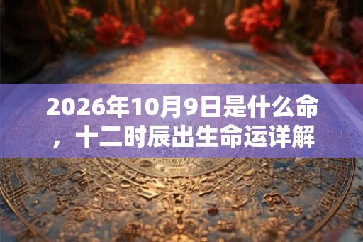 2026年10月9日是什么命，十二时辰出生命运详解