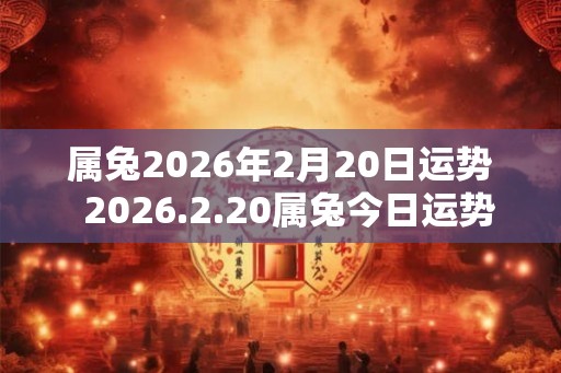 属兔2026年2月20日运势  2026.2.20属兔今日运势