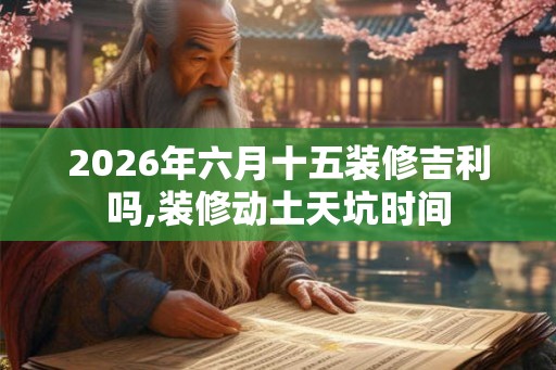 2026年六月十五装修吉利吗,装修动土天坑时间