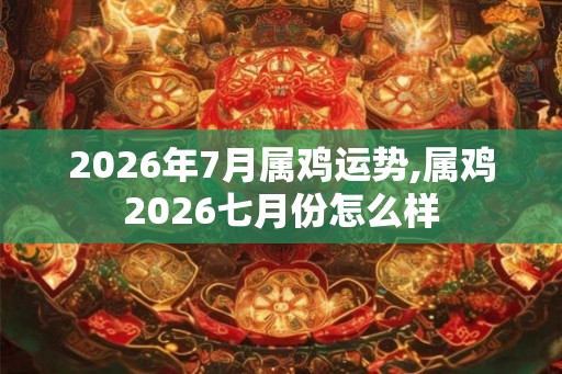 2026年7月属鸡运势,属鸡2026七月份怎么样