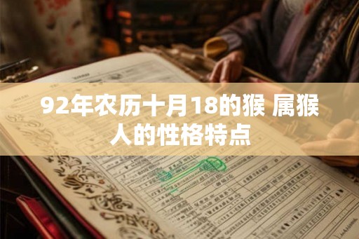 92年农历十月18的猴 属猴人的性格特点