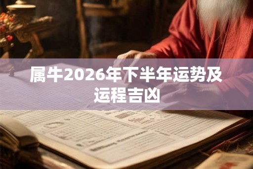 属牛2026年下半年运势及运程吉凶