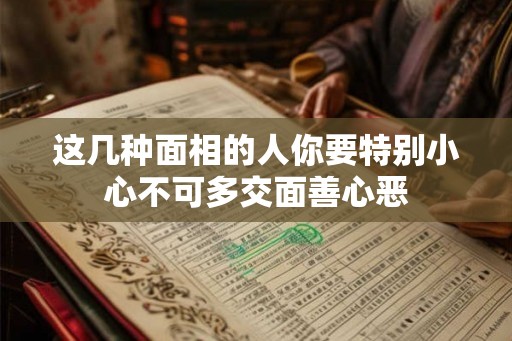 这几种面相的人你要特别小心不可多交面善心恶