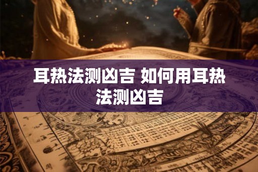 耳热法测凶吉 如何用耳热法测凶吉 耳热法测凶吉 如何用耳热法测凶吉