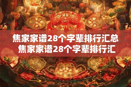 焦家家谱28个字辈排行汇总 焦家家谱28个字辈排行汇总你知道多少