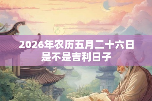 2026年农历五月二十六日是不是吉利日子