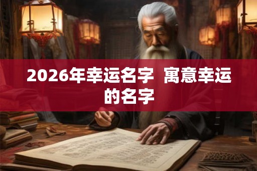 2026年幸运名字  寓意幸运的名字