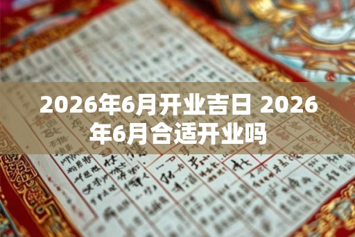 2026年6月开业吉日 2026年6月合适开业吗
