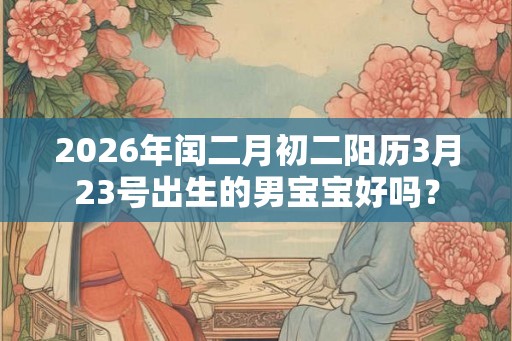 2026年闰二月初二阳历3月23号出生的男宝宝好吗？