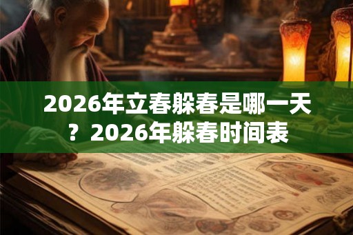 2026年立春躲春是哪一天？2026年躲春时间表