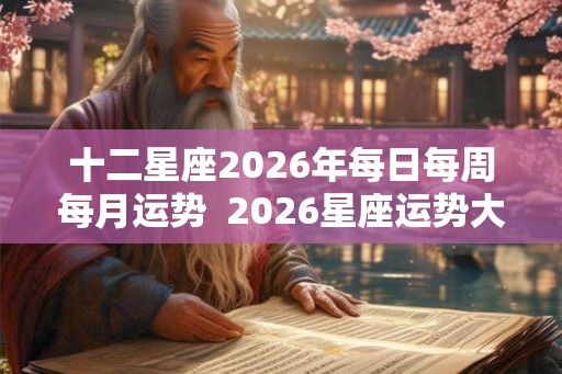 十二星座2026年每日每周每月运势  2026星座运势大解析