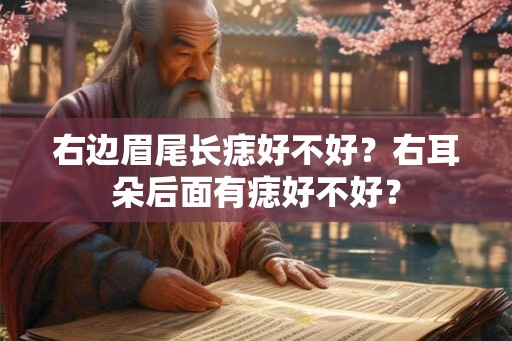 右边眉尾长痣好不好？右耳朵后面有痣好不好？