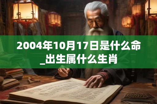 2004年10月17日是什么命_出生属什么生肖 2004年10月17日是什么命_出生属什么生肖