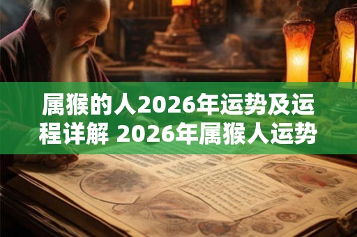 属猴的人2026年运势及运程详解 2026年属猴人运势如何