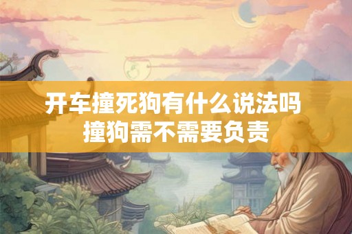 开车撞死狗有什么说法吗 撞狗需不需要负责