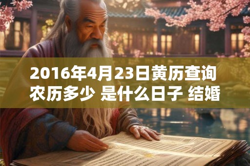 2016年4月23日黄历查询 农历多少 是什么日子 结婚吉时