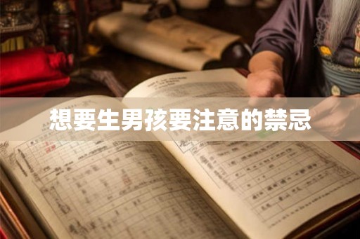 想要生男孩要注意的禁忌