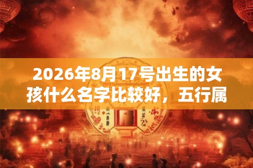 2026年8月17号出生的女孩什么名字比较好，五行属什么