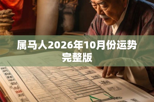 属马人2026年10月份运势完整版 属马人2026年10月份运势完整版
