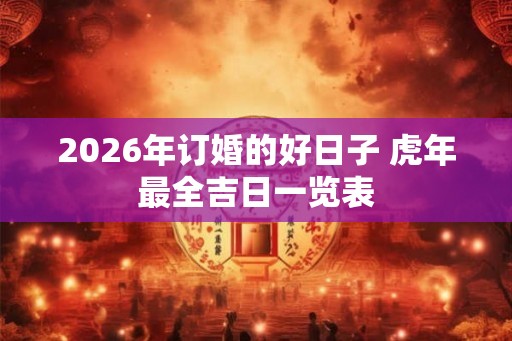 2026年订婚的好日子 虎年最全吉日一览表