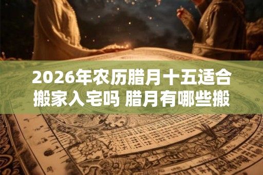 2026年农历腊月十五适合搬家入宅吗 腊月有哪些搬家吉日