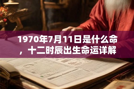 1970年7月11日是什么命，十二时辰出生命运详解