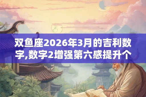 双鱼座2026年3月的吉利数字,数字2增强第六感提升个人魅力