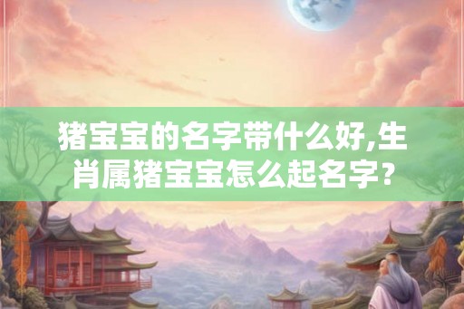 猪宝宝的名字带什么好,生肖属猪宝宝怎么起名字？