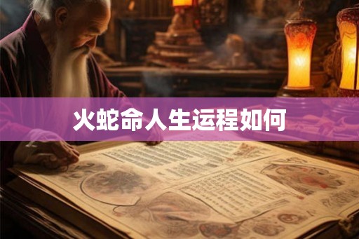 火蛇命人生运程如何