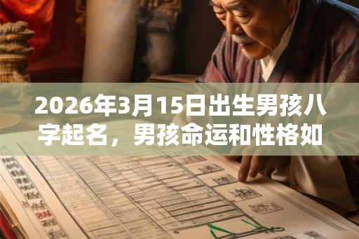 2026年3月15日出生男孩八字起名，男孩命运和性格如何？