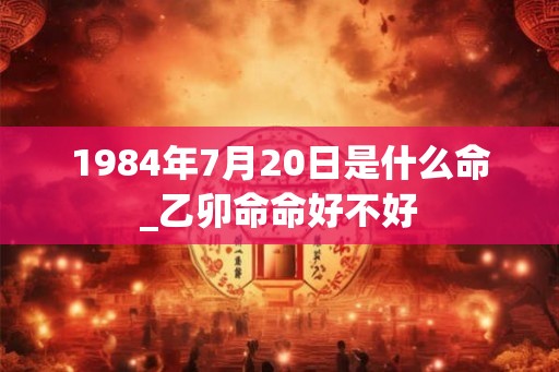 1984年7月20日是什么命_乙卯命命好不好