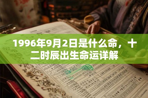 1996年9月2日是什么命，十二时辰出生命运详解