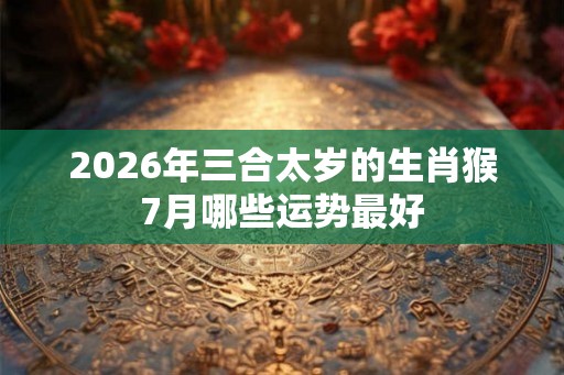 2026年三合太岁的生肖猴7月哪些运势最好