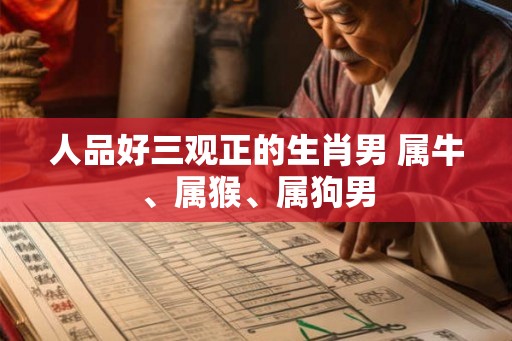 人品好三观正的生肖男 属牛、属猴、属狗男
