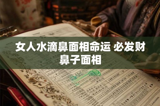 女人水滴鼻面相命运 必发财鼻子面相