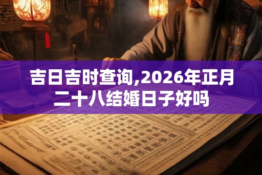 吉日吉时查询,2026年正月二十八结婚日子好吗