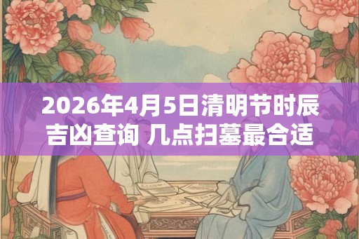 2026年4月5日清明节时辰吉凶查询 几点扫墓最合适