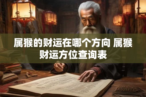 属猴的财运在哪个方向 属猴财运方位查询表