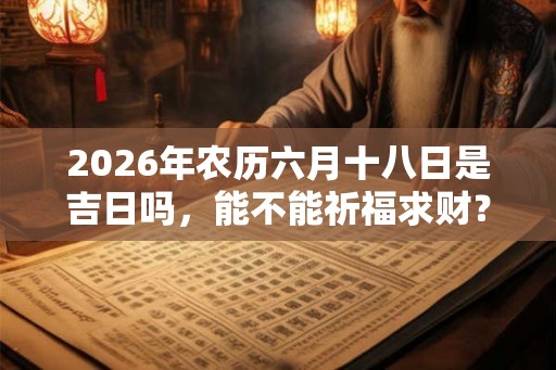 2026年农历六月十八日是吉日吗，能不能祈福求财？