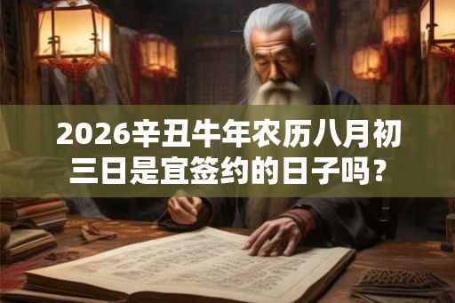 2026辛丑牛年农历八月初三日是宜签约的日子吗？