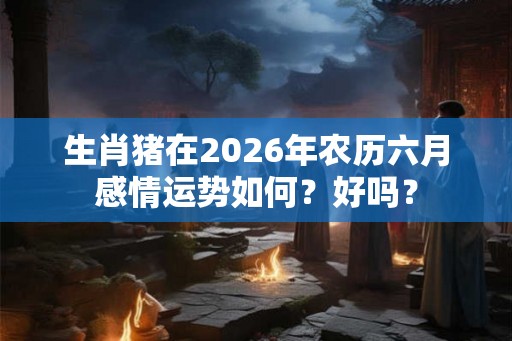 生肖猪在2026年农历六月感情运势如何？好吗？