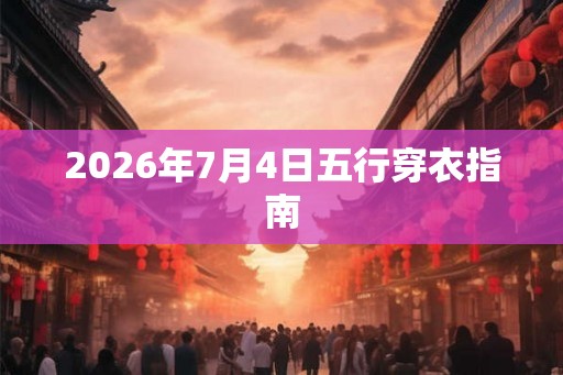 2026年7月4日五行穿衣指南