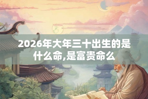 2026年大年三十出生的是什么命,是富贵命么