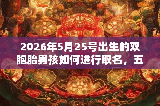 2026年5月25号出生的双胞胎男孩如何进行取名，五行属什么