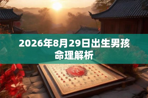 2026年8月29日出生男孩命理解析