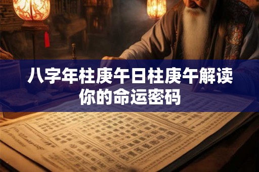 八字年柱庚午日柱庚午解读你的命运密码 八字年柱庚午日柱庚午解读你的命运密码