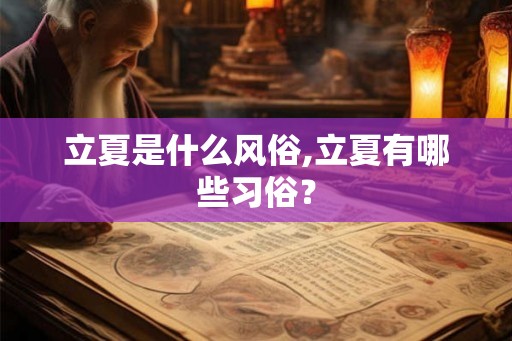 立夏是什么风俗,立夏有哪些习俗？