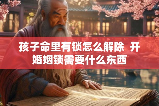 孩子命里有锁怎么解除  开婚姻锁需要什么东西
